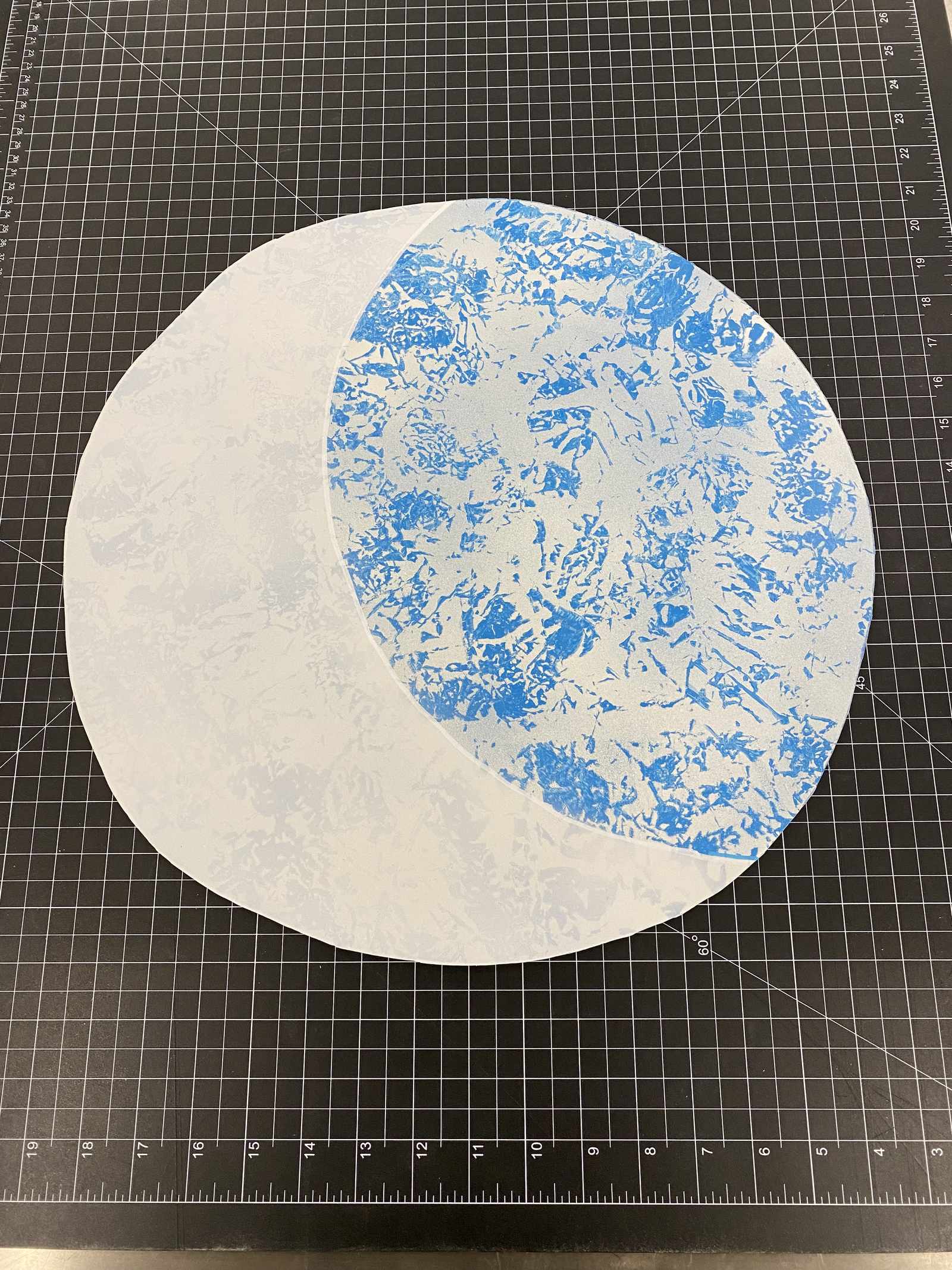 The moon, sponge-painted